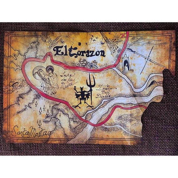 Romancing the Stone Treasure Map Replica Prop Joan Wilder Jewel of