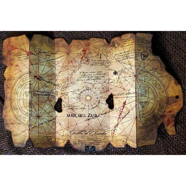 Goonies One Eyed Willie’s Accurately Folding Pirates Treasure Map Replica Prop on Museum Board Chunk Sloth Astoria Oregon Cannon Beach Mikey