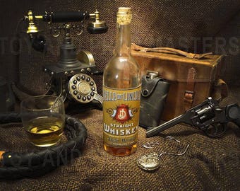 Indiana Jones and the Raiders of the Lost Ark Belle of Lincoln Jack Daniels Whiskey Bottle Replica Prop Belloq Harrison Ford Last Crusade