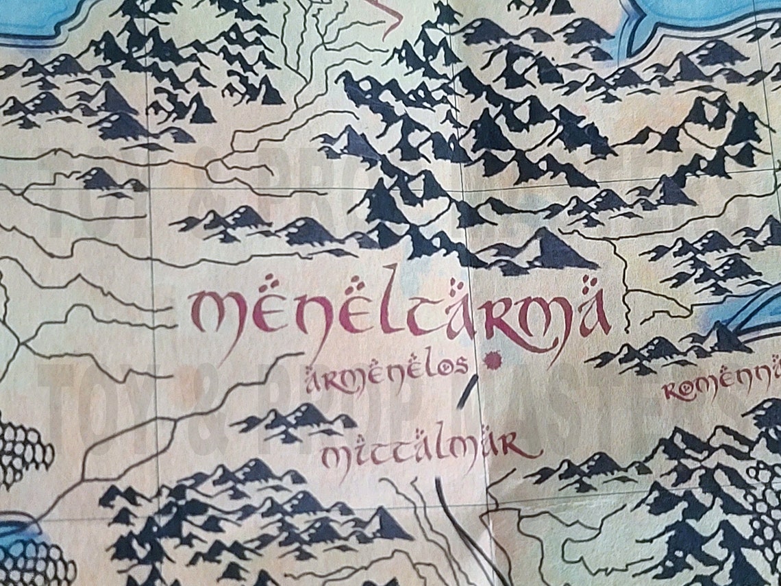 NUMENOR Map Middle Earth Lord of the Rings Fellowship Replica Prop Wall ...