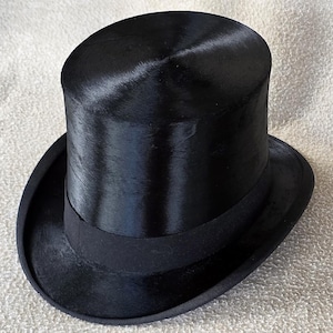EXTREMELY Rare Dyer Bros Philadelphia, PA Antique Silk Plush Victorian Top Hat Original Leather Case British Made in UK Mint Museum Quality