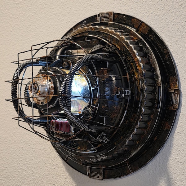 Handcrafted Star Wars Galaxy’s Edge Inspired Wall Sconce Light Industrial Prop Decor One-of-a-Kind Collector’s Piece, Man Cave, Movie Room