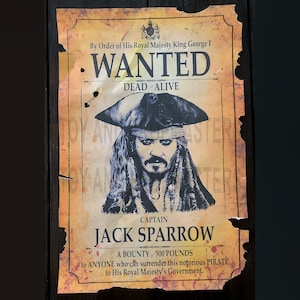 12 x 18 Fluch der Karibik Captain Jack Sparrow WANTED POSTER Replica Prop Map Curse Black Pearl Johnny Depp Barbossa Mao Kun Schatz