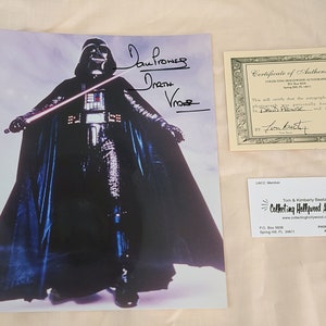 Original 1977 Star Wars DAVID PROWSE Signed 8x10 Color Photograph COA Darth Vader Costume Light Saber Lightsaber Episode 4 Imperial Sith