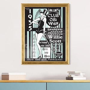 LARGE 18in X 24in Henry Indiana Jones Jr Temple of Doom Club Obi-Wan Willie Scott Poster Replica Prop Temple of Doom Harrison Ford Lao Che