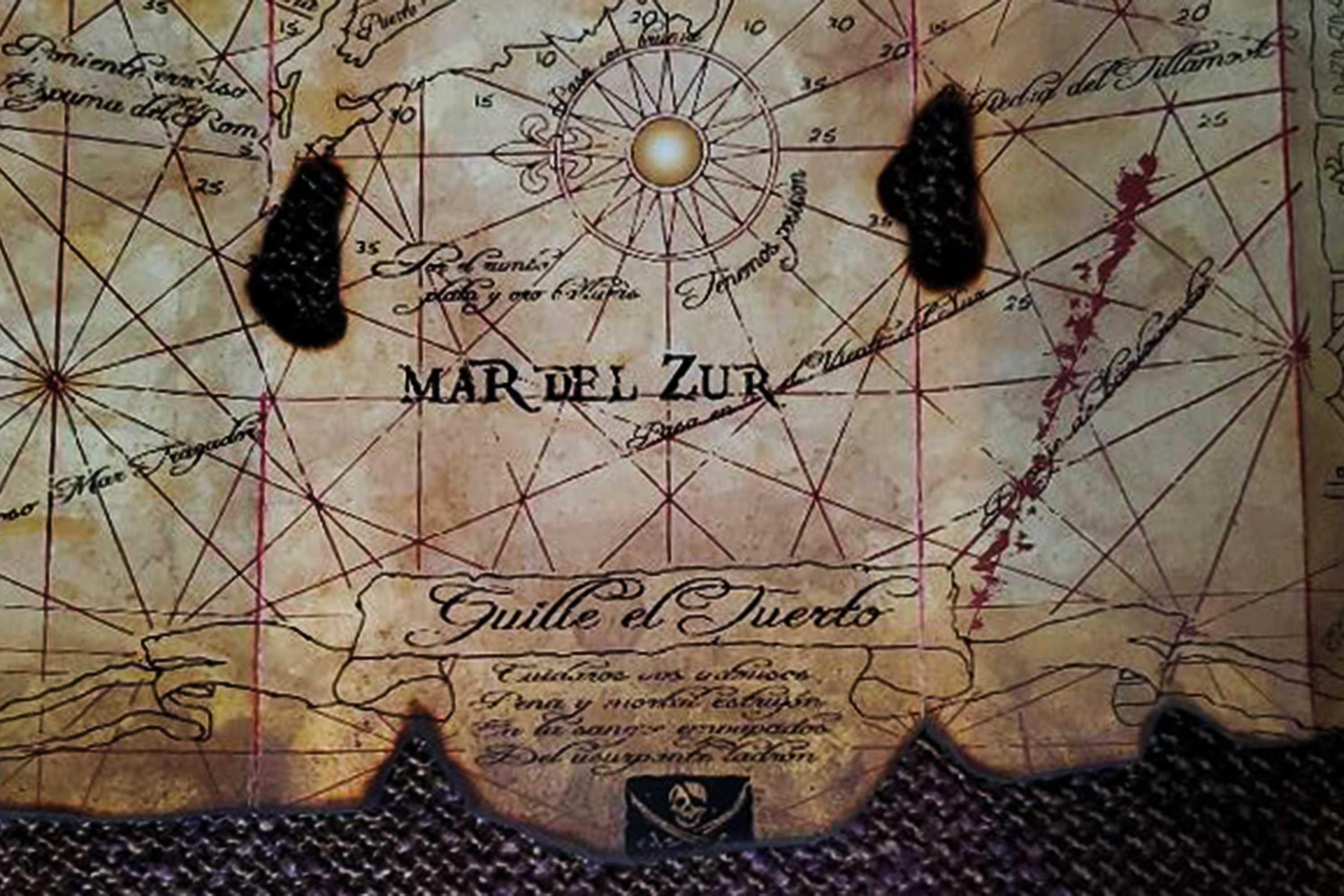 グーニーズ 片目のウィリーの正確に折りたためる海賊の宝の地図