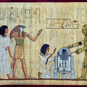 Indiana Jones Raiders of the Lost Ark Film Prop Star Wars R2-D2 C-3PO Hieroglyphics Well of the Souls on Real Papyrus Henry Jr. Belloq ROTLA