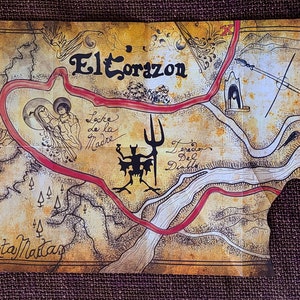 Romancing the Stone Treasure Map Replica Prop Joan Wilder Jewel of the Nile Michael Douglas, Kathleen Turner, Danny DeVito, Robert Zemeckis