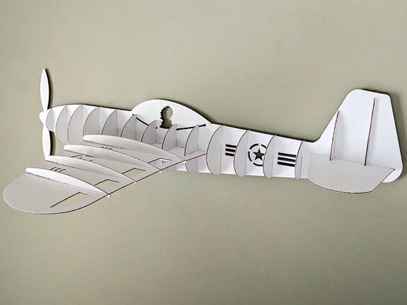 小物入れ Decoration Plane Retro Laser Cut 3D Cardboard Wall Decor Unique Sculpture