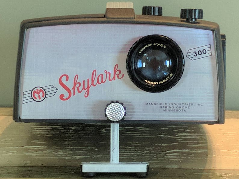 Vintage Mansfield Skylark 300 Slide Projector 4 Retractable Lens Model 839 Film Photo Great Condition Retro Lamp Steampunk Tested Works