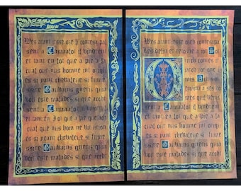 Indiana Jones Last Crusade Holy Grail Knight's Bible Book Illuminated Text Friar Manuscript Hero Prop Pages Diary Walter Donovan King Arthur