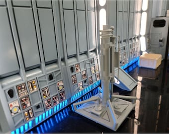 Bahía de acoplamiento 327 de la Estrella de la Muerte de Star Wars, hangar, 4 paneles de pared modulares, Episodio IV, Nueva Esperanza, diorama, escala 1/144, imprimible en 3D, STL, Halcón Milenario