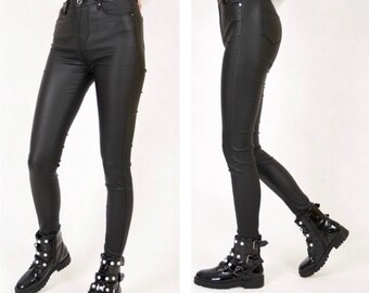 real leather skinny trousers