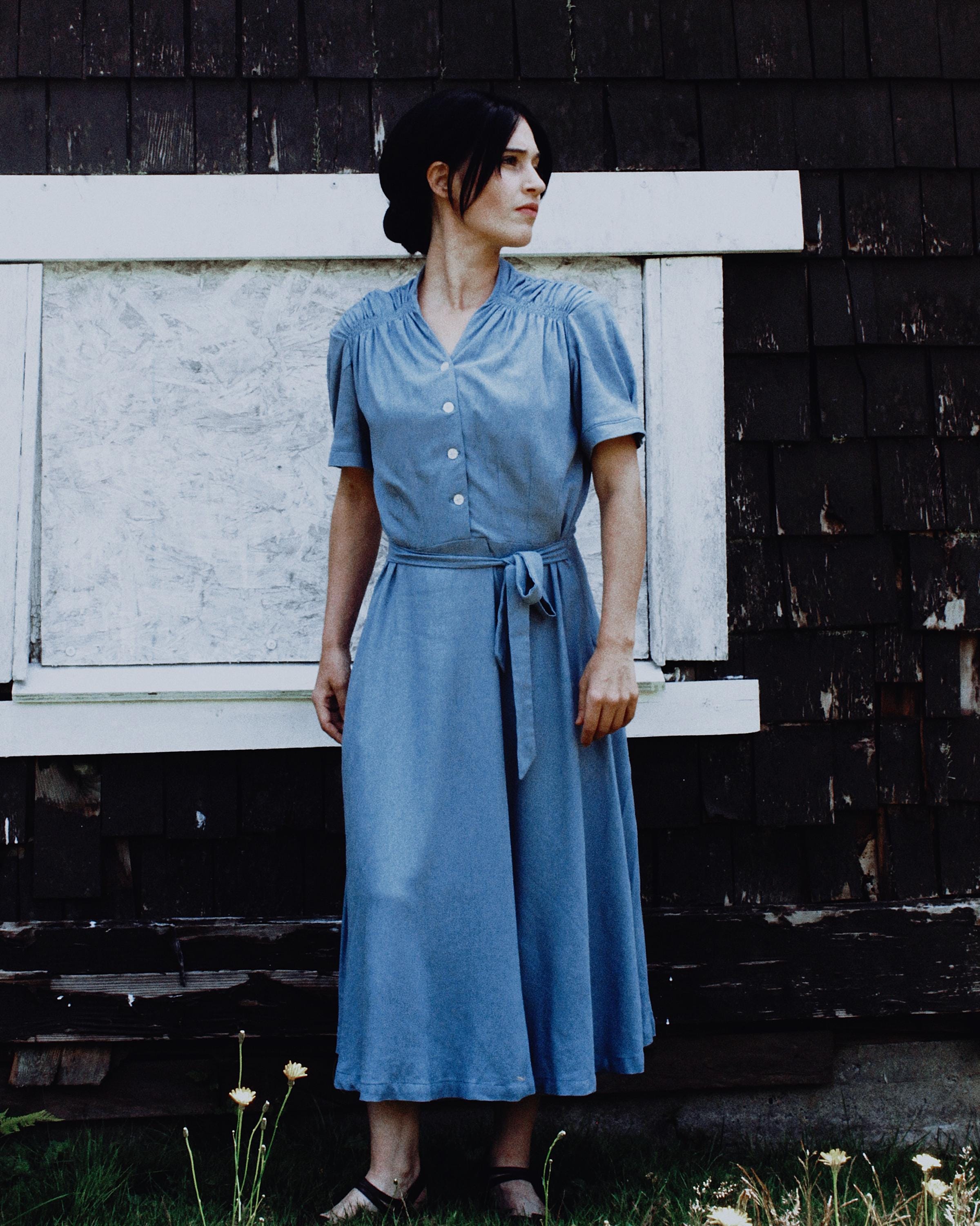 hunger games katniss blue dress Everdeen Reaping Size:2XL (16) Katnip dress details collection:Louise Thompson Button Up Pockets Denim