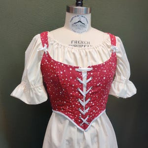 Amanita mushroom cotton corset bodice cottage core top