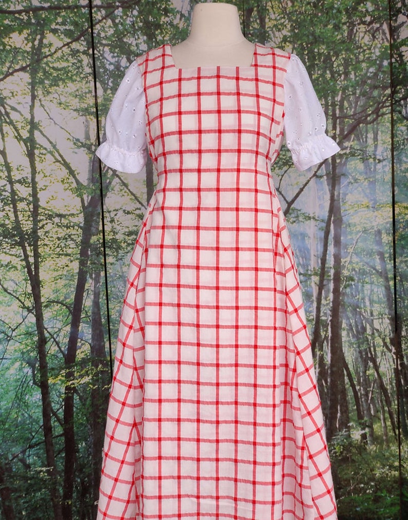 Strawberry picnic jumper dress cotton gingham image 5