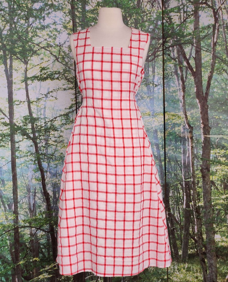 Strawberry picnic jumper dress cotton gingham image 6