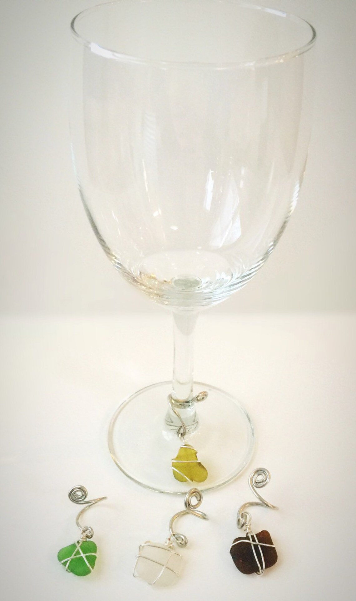 Sea Glass Wine Charm Wine Glass Charms North Fork Wine Etsy