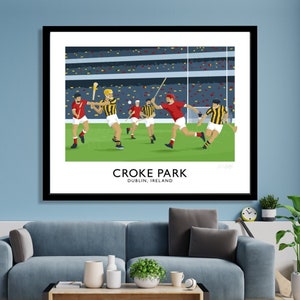 Croke Park, Kilkenny, Cork, Hurling, Ireland, travel, poster, art print, GAA, Hurley, Sliotar, All Ireland, Irish, Irish gifts, Irish art