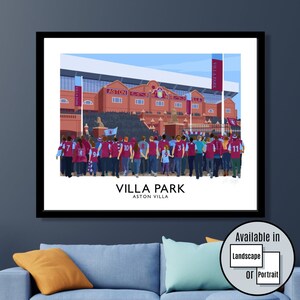 Aston Villa Park, England, AVFC football stadium, Villans soccer travel poster, art print, Premier League, poster, wall art