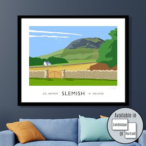 Slemish Mountain Art Print: County Antrim, Ireland Travel Poster