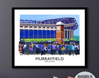 Murrayfield, Scotland Rugby, travel poster, Rugby Union, Autumn Internationals, Six 6 - Nations,  stadium, Gifts for Him, Gifts for Men