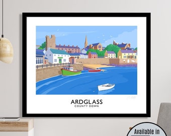 Ardglass Harbour Art Print: Vintage Northern Ireland Travel Poster