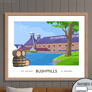 Bushmills Distillery Art Print: Northern Ireland Travel Poster