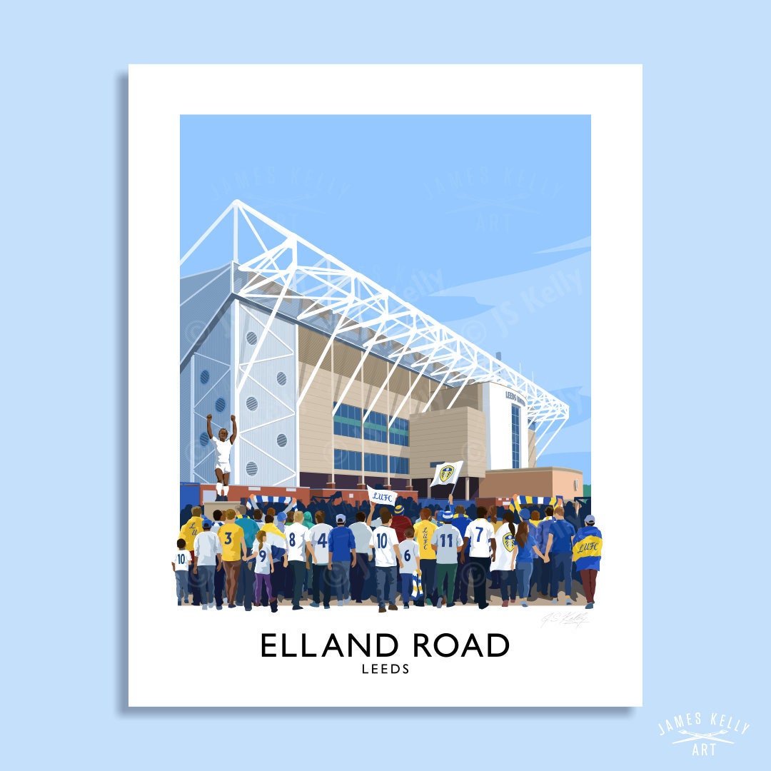 Elland Road Leeds United Leeds England Lufc Stadium Etsy Hong Kong
