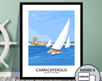Carrickfergus Castle Art Print: Belfast Lough, Northern Ireland