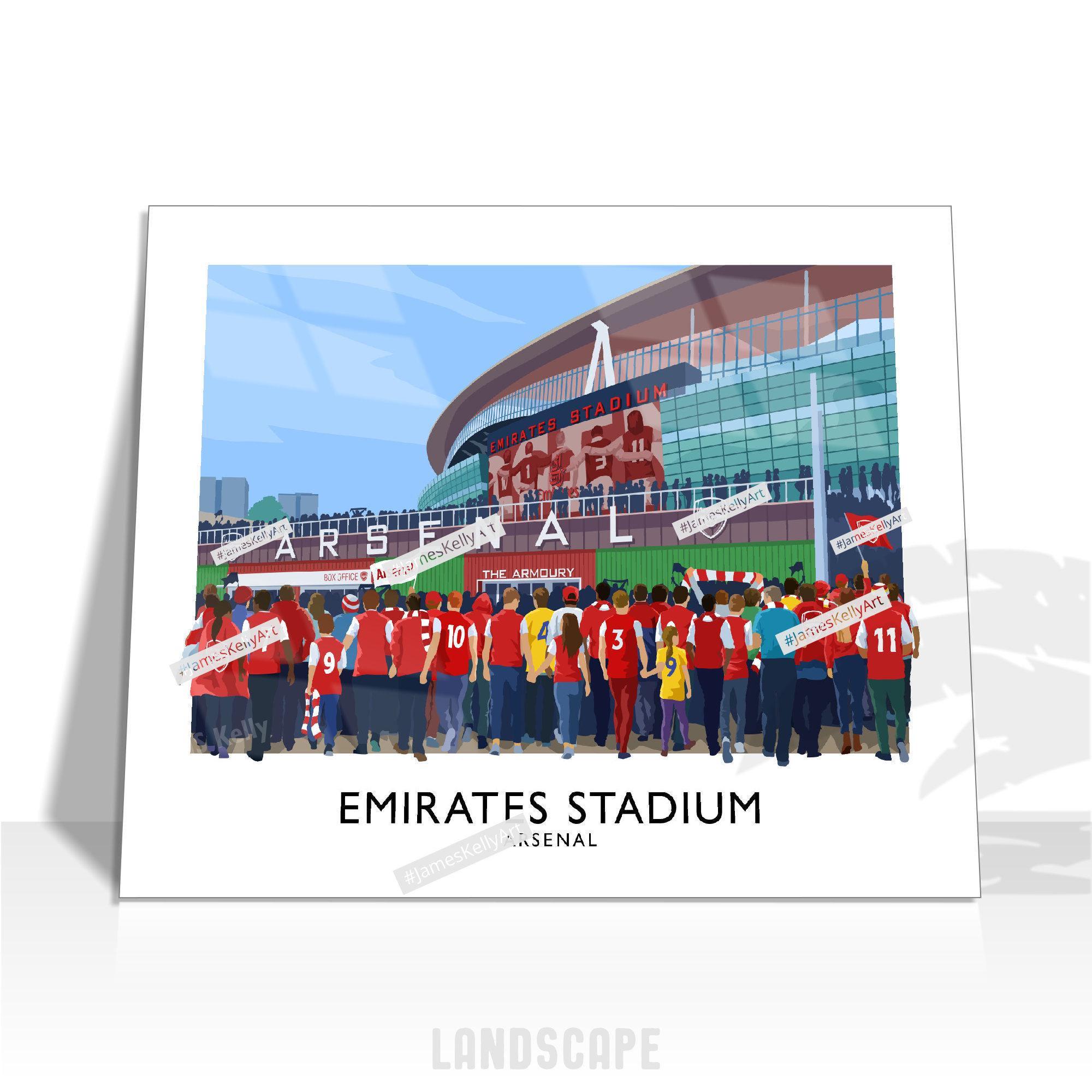 Arsenal Travel Poster Art Print, Gunners Supporters Arriving at the ...