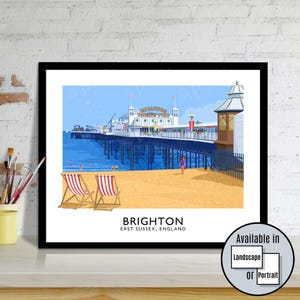 Brighton Pier Art Print: Vintage Travel Poster, East Sussex