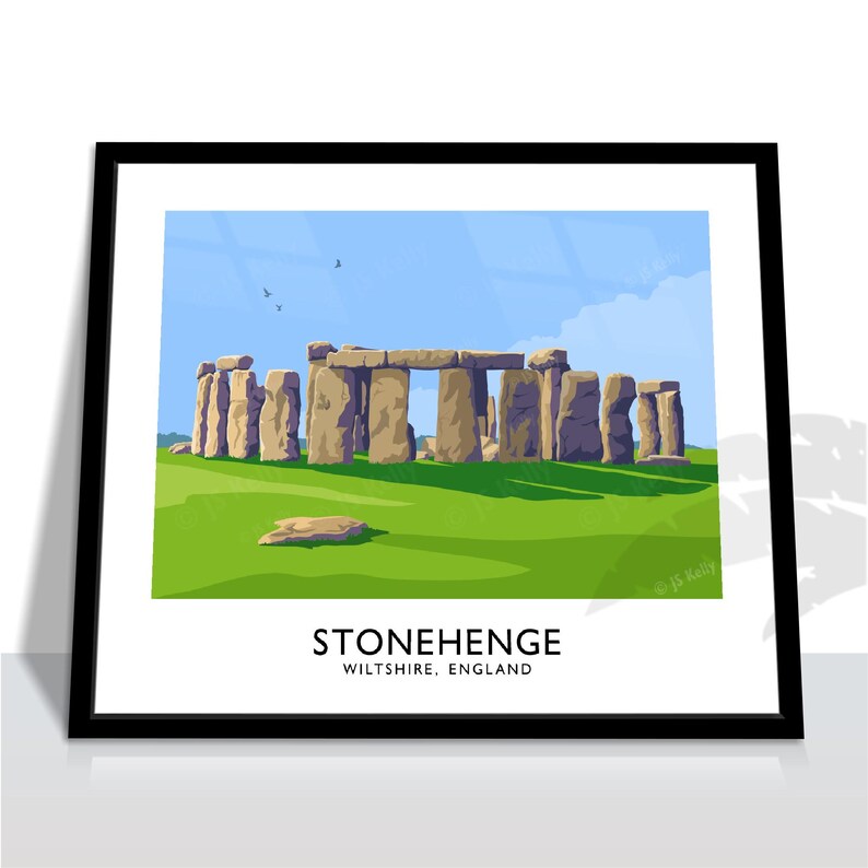 Stonehenge Art Print: Vintage Travel Poster, Wiltshire England image 4