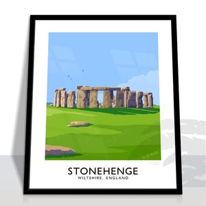 Stonehenge Art Print: Vintage Travel Poster, Wiltshire England image 5