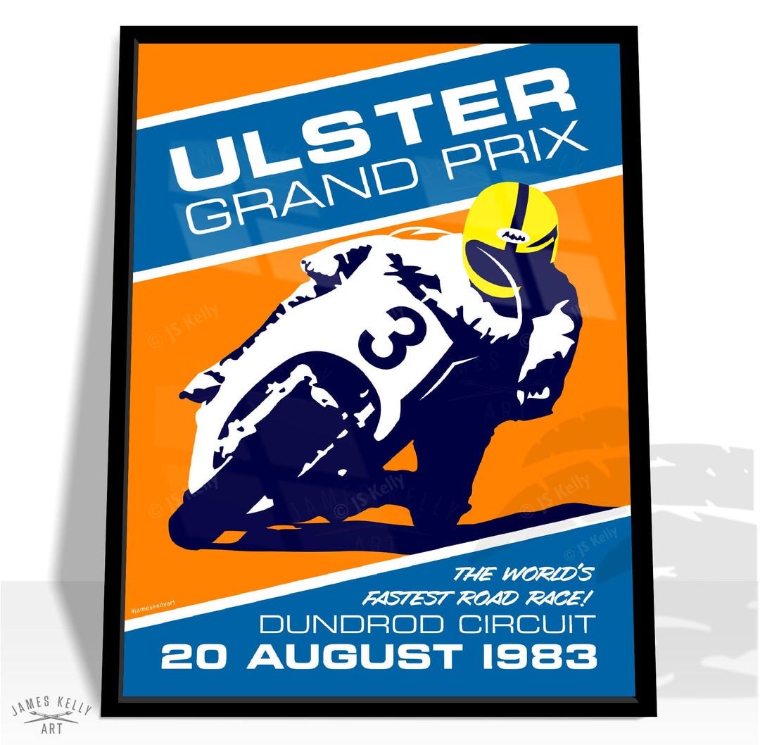 Ulster Grand Prix Motorcycle Road Races Retro Poster Featuring the ...