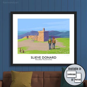 Slieve Donard, Mourne Mountains, County Down, Northern Ireland, travel poster, art print, Ulster, Irish art, Mourne, Mournes, Mourne Wall