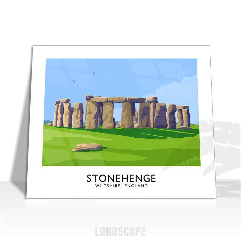 Stonehenge Art Print: Vintage Travel Poster, Wiltshire England image 2