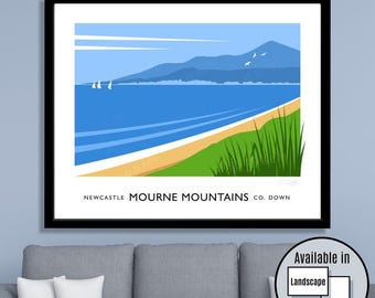 Mourne Mountains Art Print: Newcastle, County Down, Ireland