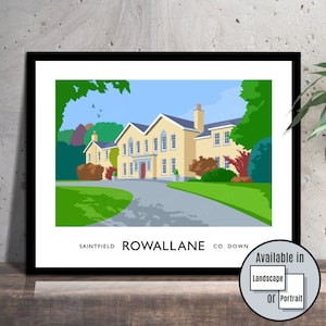Rowallane, Saintfield, County Down, Northern Ireland, Ireland, travel poster, art print, Ulster, Irish art, Irish gift