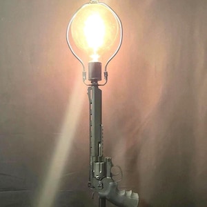 The Warden — 44 Magnum Matte Black Trigger-Operated Table Lamp | Bespoke Industrial Art | Handmade in USA