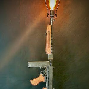 Thompson — M1928 Military Thompson Trigger-Operated Table Lamp | Bespoke Industrial Art | Handmade in USA
