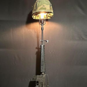 The Sergeant — Vietnam-Era M-16 Trigger-Operated Floor Lamp | Bespoke Industrial Art | Handmade in USA