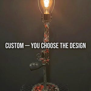 The Warden Custom — Bespoke Hand-Painted Revolver Trigger-Operated Table Lamp | Your Design, One of One | Handmade in USA