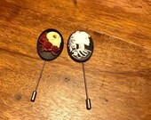 hat pins, lapel pins, gothic costume accessories