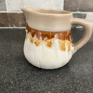 Milk jug, Laurentian pottery, Tundra, Fat Lava, rustic style, cream jug