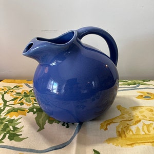 Large vintage USA cobalt blue pitcher, pitcher blue, juice pot