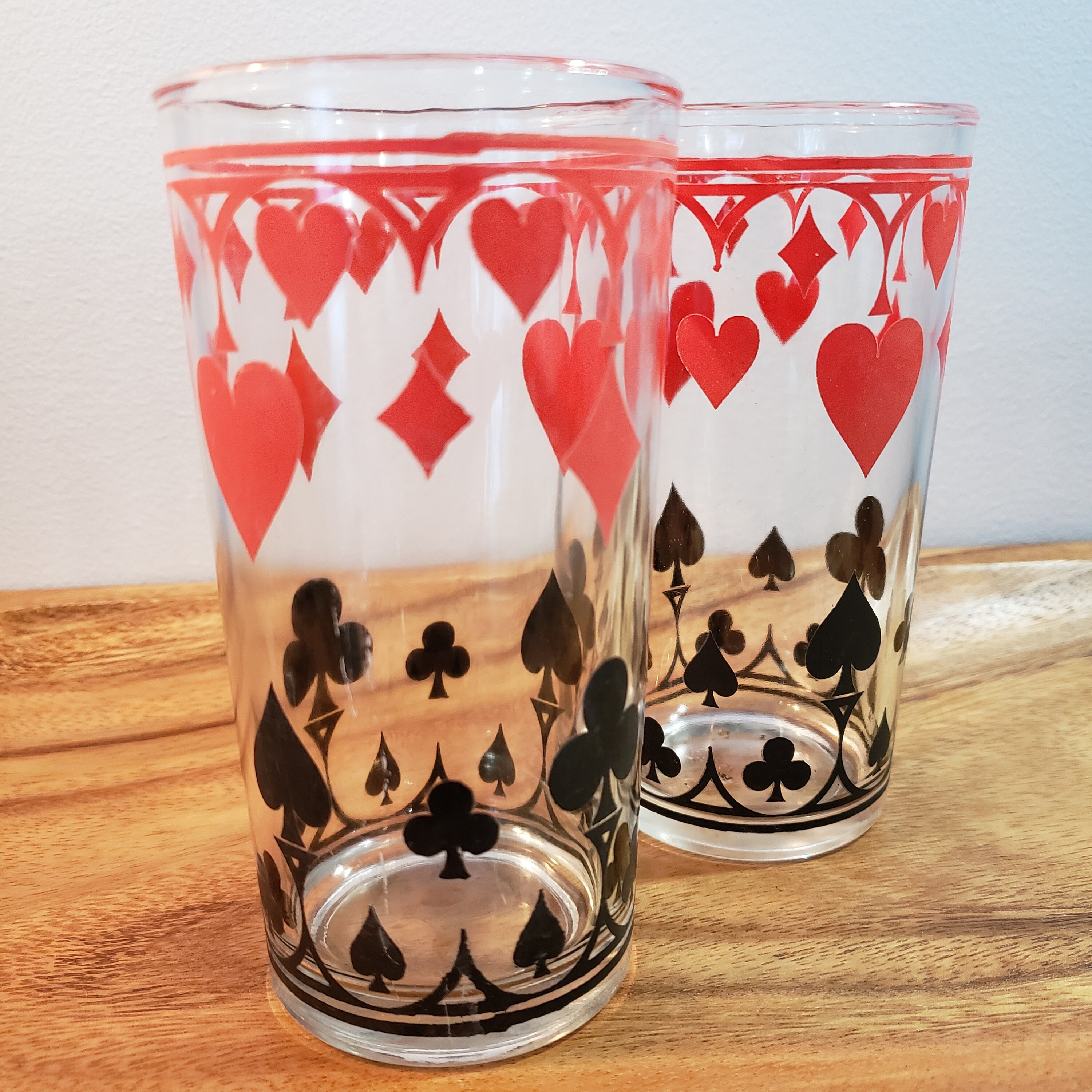 Mustard Tumbler, Playing Card, Vintage, Mustard Glass, Large Format, 2