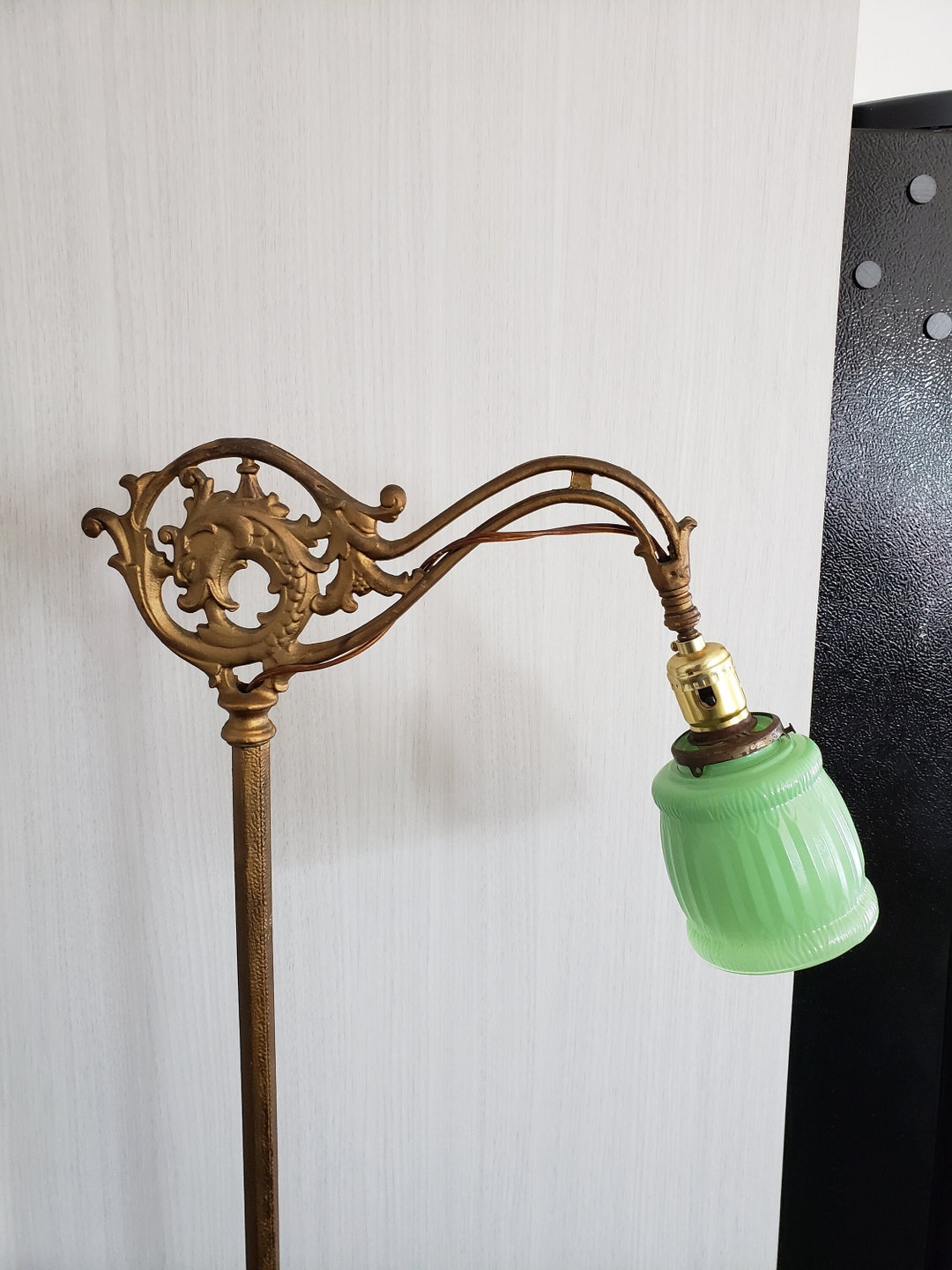 Jadeite Floor Lamp Bridge Lamp 1900 Antique Lamp Jadeite Etsy