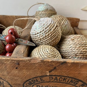 Boho Christmas balls, farmhouse, Christmas tree ornament