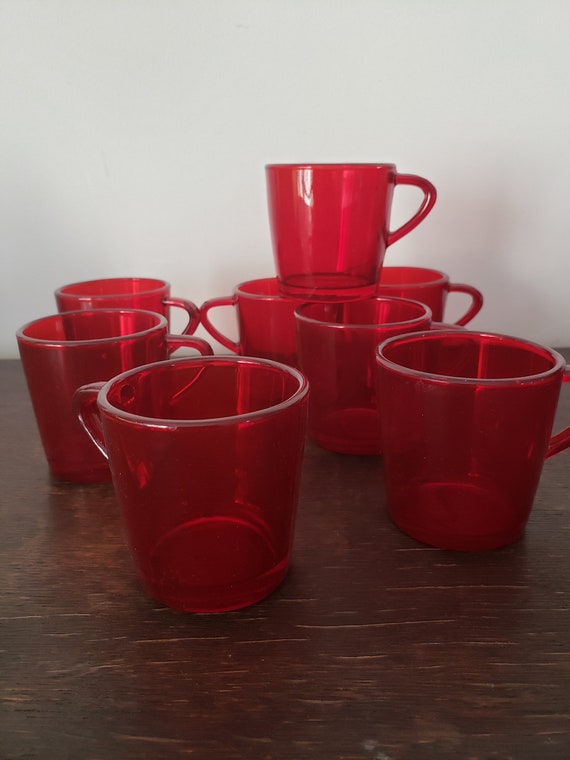 Ruby Glass Cups Ikea Vintage 4 Cup Espresso Set of 4 Red Cup